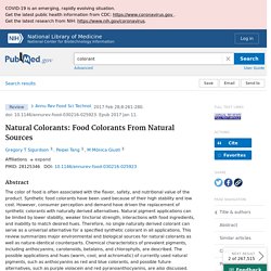 Natural Colorants: Food Colorants From Natural Sources - PubMed