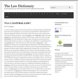 What is NATURAL LAW? definition of NATURAL LAW (Black's Law Dictionary)