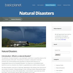 Natural Disasters - Earth Facts and Information