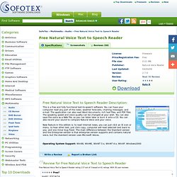 Free Natural Voice Text to Speech Reader Download from Audio Category