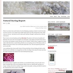 Natural Dyeing Report « Red 2 White