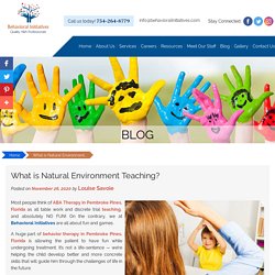 What is Natural Environment Teaching?