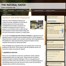 THE NATURAL HAVEN: Ingredients : Natural Hair Shopping List
