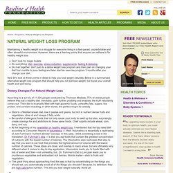 Natural Weight Loss & Weight Control