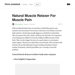 Natural Muscle Relaxer For Muscle Pain