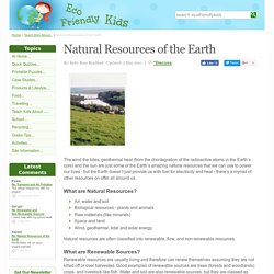 Natural Resources of the Earth