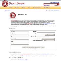 Natural Standard - About Us: Fee-Based Services
