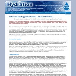 Natural Health Supplement Guide - What is Hydration