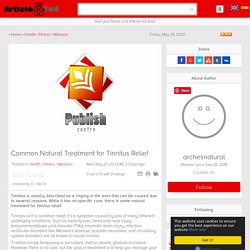Natural treatment for tinnitus relief