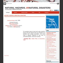World Bank: Natural Hazards, UnNatural Disasters