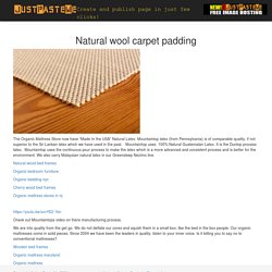 Natural wool carpet padding