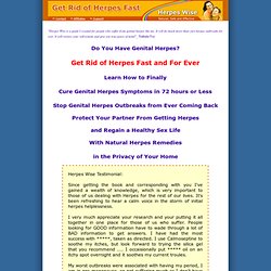 Cure Herpes Naturally with Herpes Wise Herpes Treatment Guide, Special Genital Herpes Virus Edition