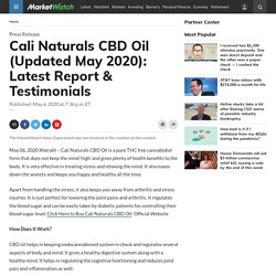 Cali Naturals CBD Oil (Updated May 2020): Latest Report & Testimonials