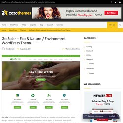 Go Solar - Eco & Nature / Environment WordPress Theme