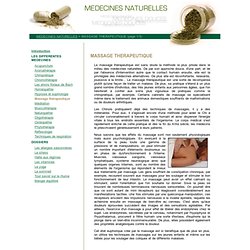 Médecines Naturelles : Massage thérapeutique, page 1/3