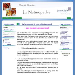 Mon site Bien être - La Naturopathie - 8- Les troubles du sommeil