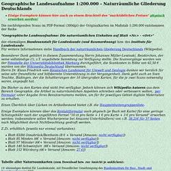 Naturraumkarten Deutschlands 1:200.000 der Bundesanstalt für Landeskunde