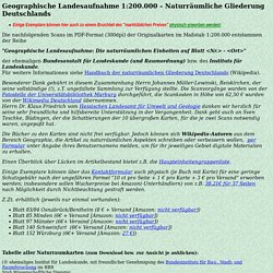 Naturraumkarten Deutschlands 1:200.000 der Bundesanstalt für Landeskunde