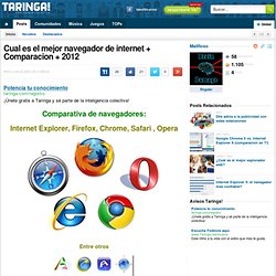 Cual es el mejor navegador de internet + Comparacion + 2012