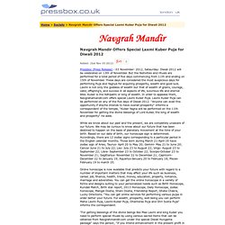 Navgrah Mandir Offers Special Laxmi Kuber Puja for Diwali 2012