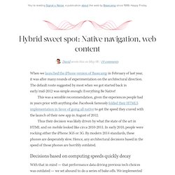 Hybrid sweet spot: Native navigation, web content by David of Basecamp