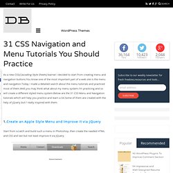 31 CSS Navigation and Menu Tutorials You Should Practice