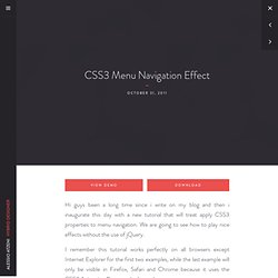 CSS3 Menu Navigation Effect