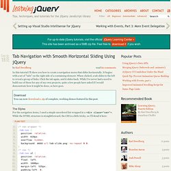 Tab Navigation with Smooth Horizontal Sliding Using jQuery