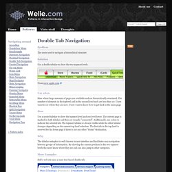 Double Tab Navigation - Interaction Design Pattern Library - Welie.com