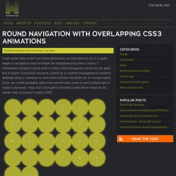 Round navigation with overlapping CSS3 animations