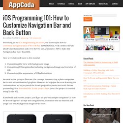 How To Customize Navigation Bar and Back Button
