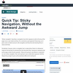 Sticky Navigation, Without the Awkward Jump