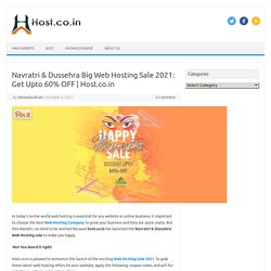 Navratri & Dussehra Big Web Hosting Sale 2021: Get Upto 60% OFF.