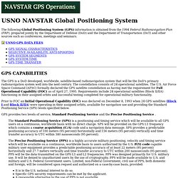 USNO NAVSTAR Global Positioning System