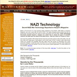 NAZI Technology: War Secrets