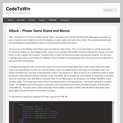 NBack – Phaser Game States and Menus – CodeToWin