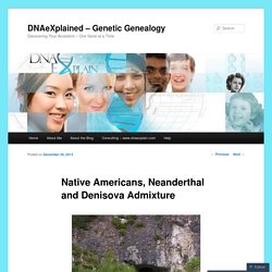 Native Americans, Neanderthal and Denisova Admixture