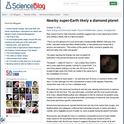 Nearby super-Earth likely a diamond planet