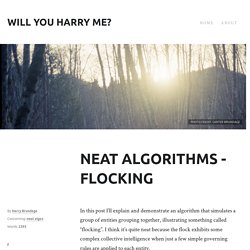 Neat Algorithms - Flocking - Will You Harry Me