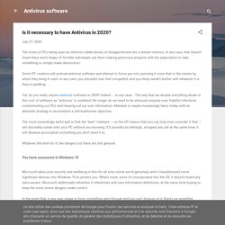 Is it necessary to have Antivirus in 2020?
