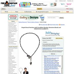 Single-Strand Necklace with Snowflake Obsidian Gemstone Beads and SWAROVSKI ELEMENTS