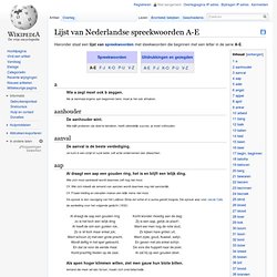Lijst van Nederlandse spreekwoorden