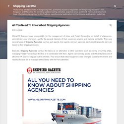 All You Need To Know About Shipping Agencies