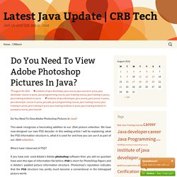 Do You Need To View Adobe Photoshop Pictures In Java? - CRB Tech