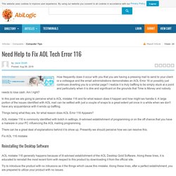 Need Help to Fix AOL Tech Error 116