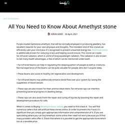 All You Need to Know About Amethyst stone