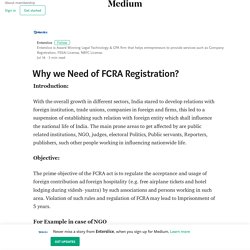 FCRA Registration and Requirement in India