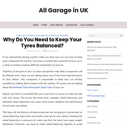 Why Do You Need to Keep Your Tyres Balanced? - All Garage in UK