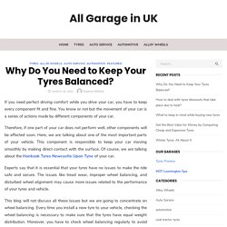 Why Do You Need to Keep Your Tyres Balanced? - All Garage in UK