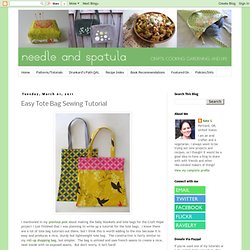 Needle and Spatula: Easy Tote Bag Sewing Tutorial